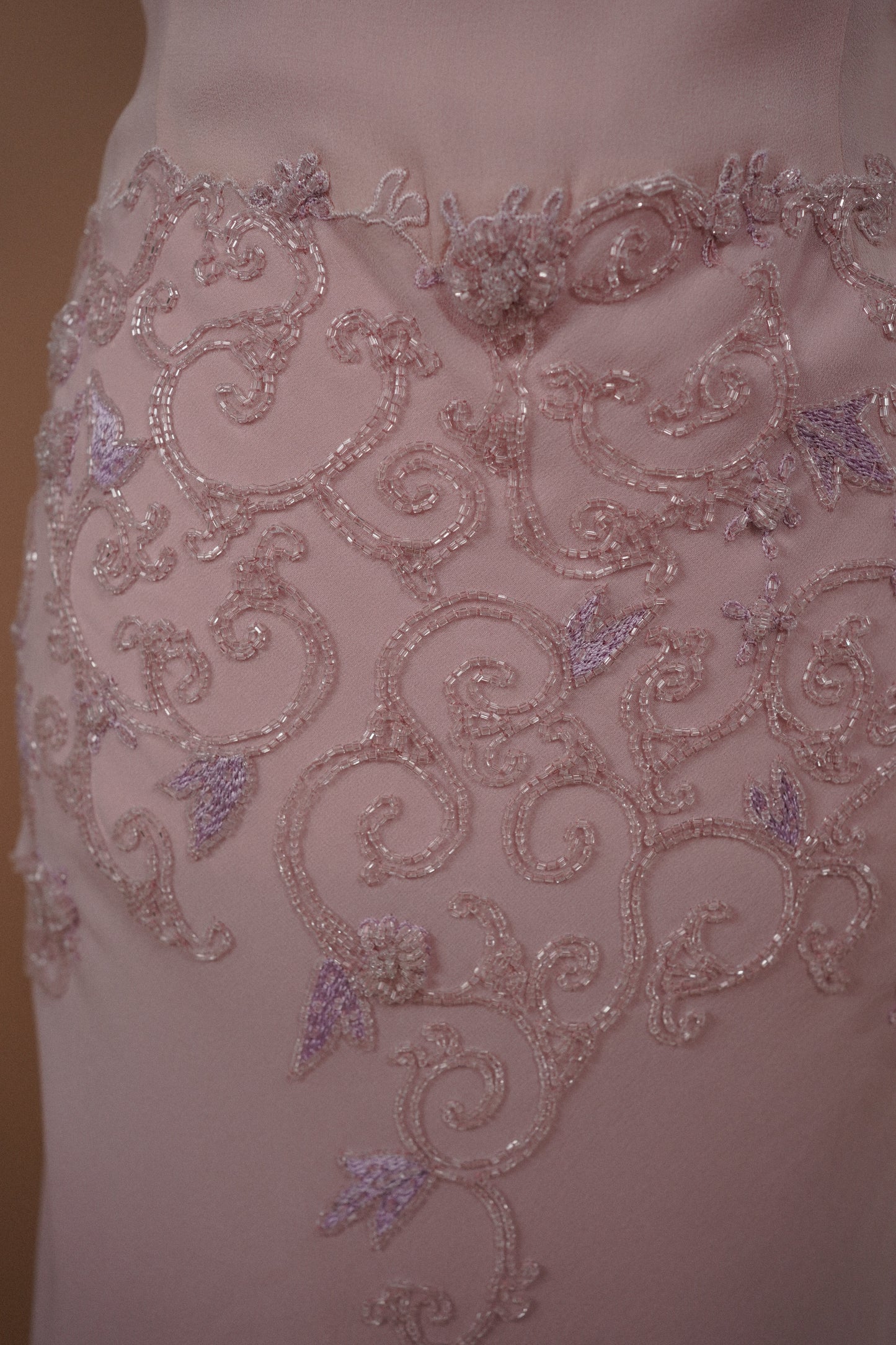 Alberta Ferretti Beaded Pink Dress and Cardigan Set (M-L)