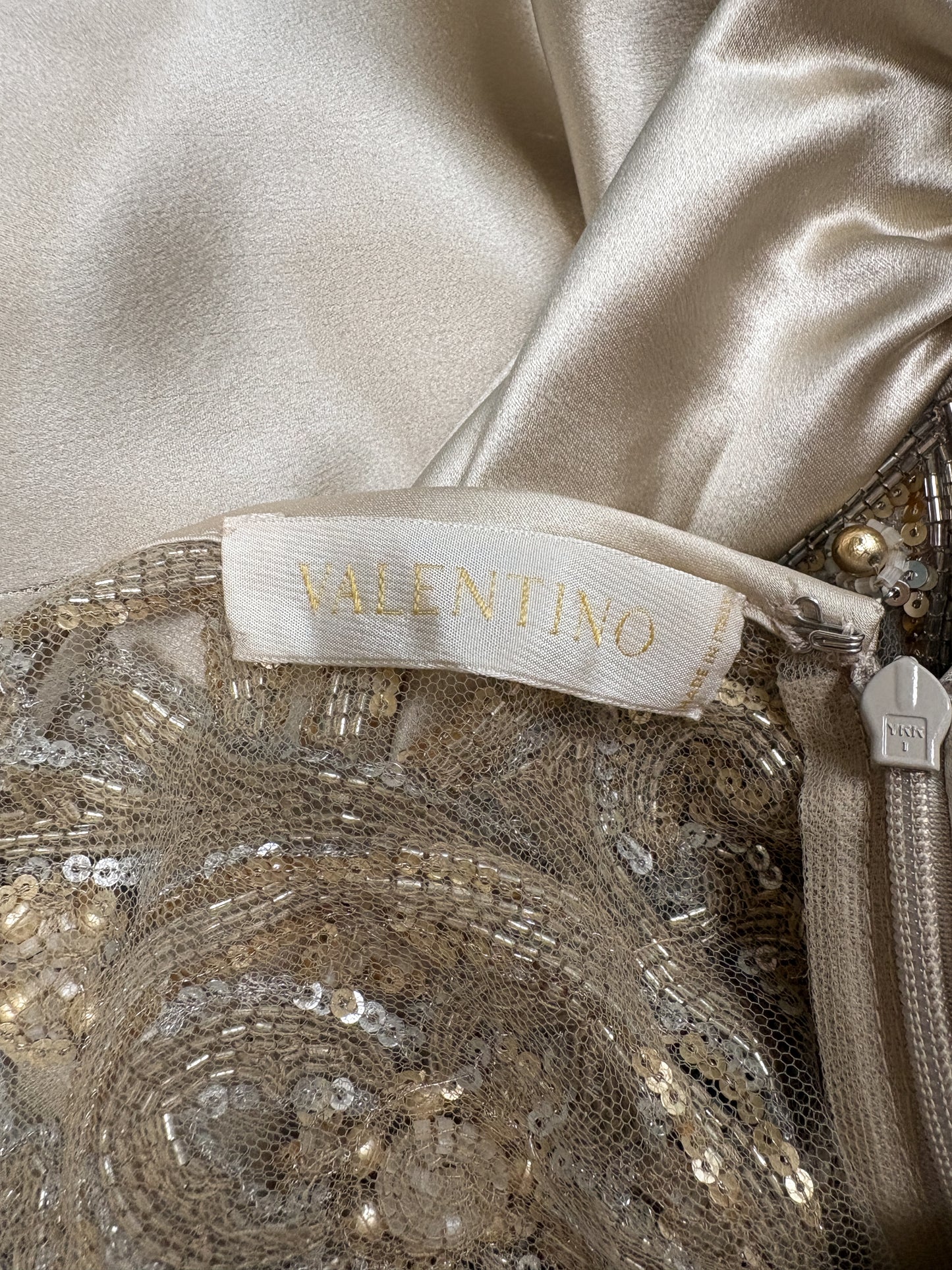 Valentino FW 2004 Runway Silk Beaded Slip Dress (S-M)