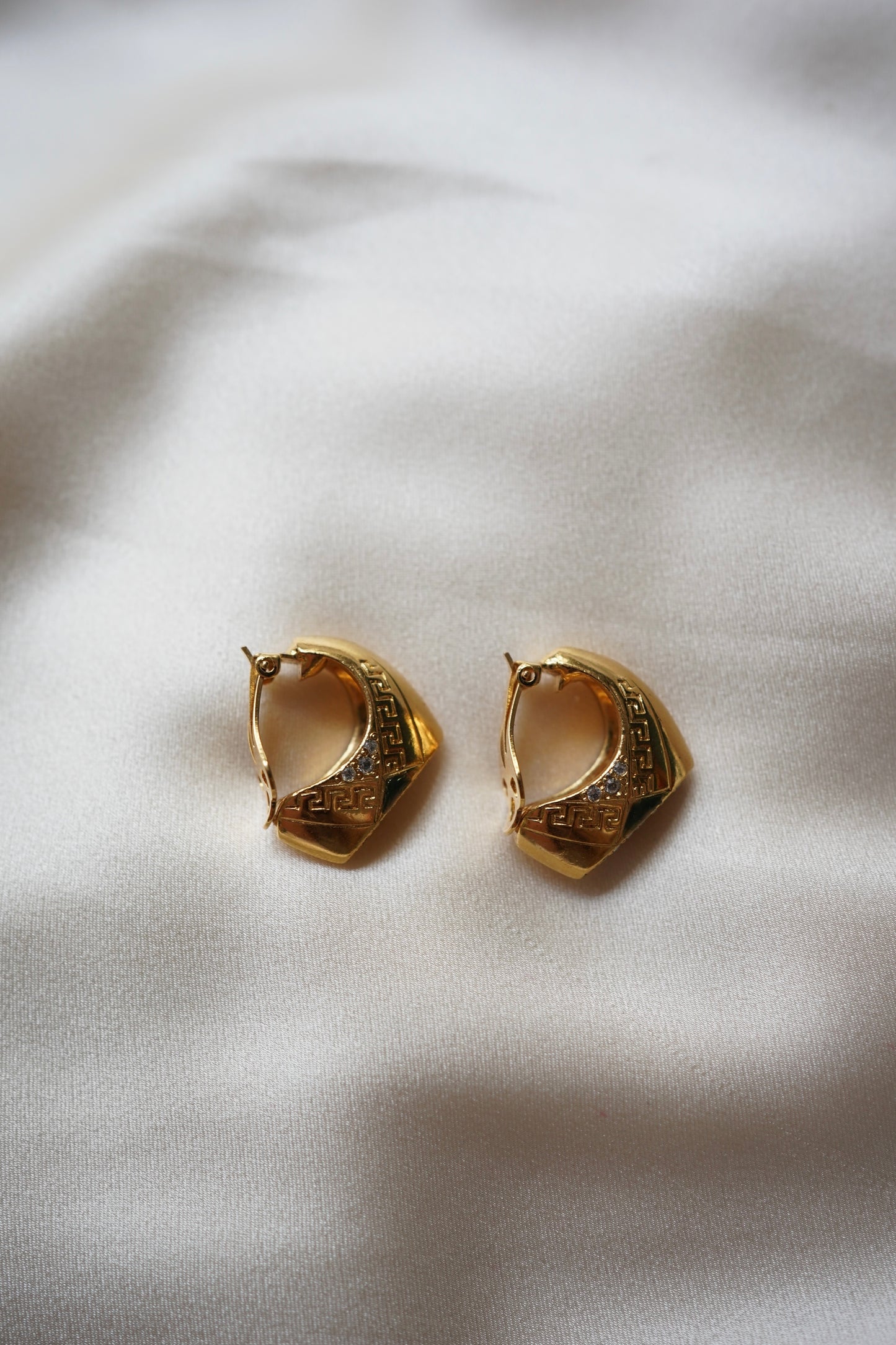Vintage Gianni Versace Geometric Rhinestone Earrings