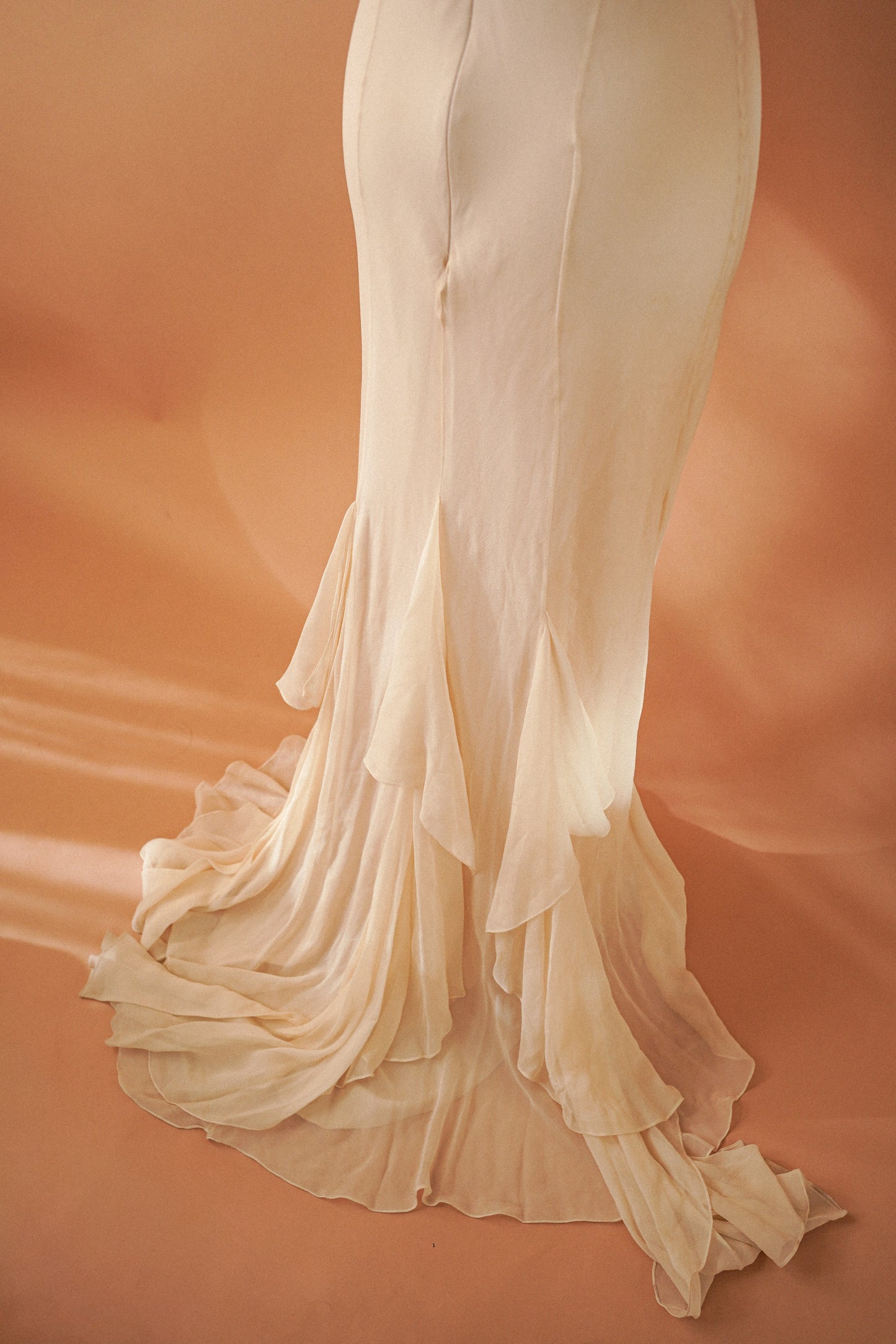 Badgley Mischka Silk Ivory Gown (M)