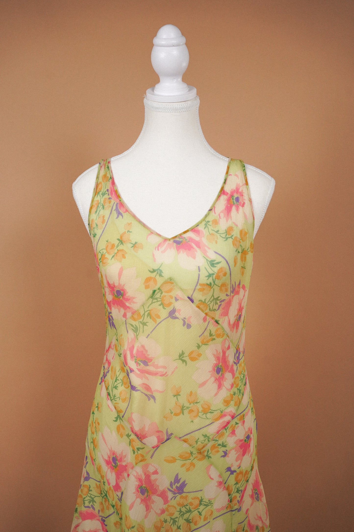 Ralph Lauren Vintage Silk Green Floral Dress (M)