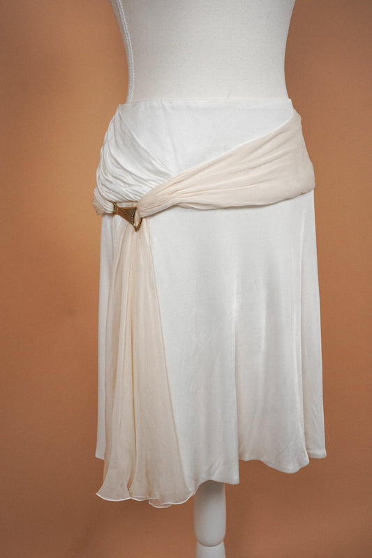 Versace Ivory Draped Skirt