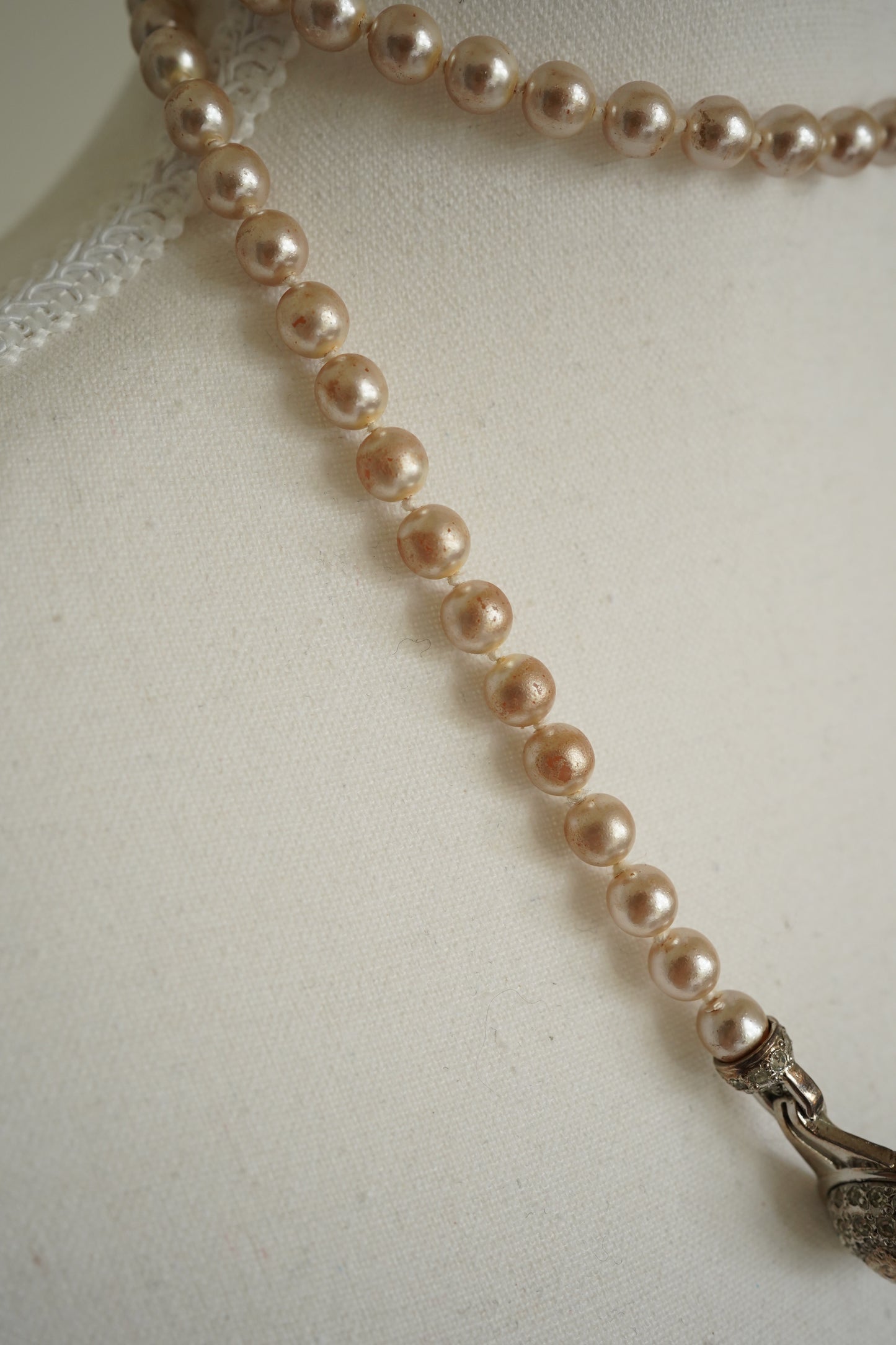 Gianni Versace Faux Pearl and Crystal Medusa Necklace