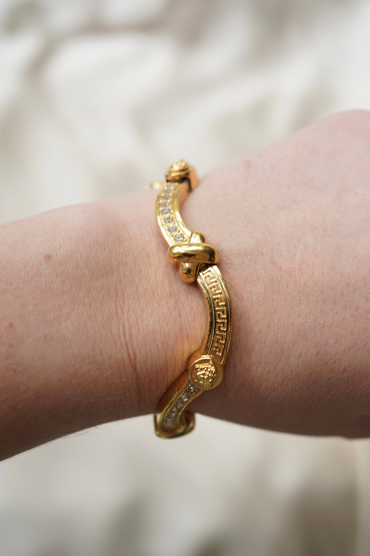 Gianni Versace Greek Key and Crystal Bracelet