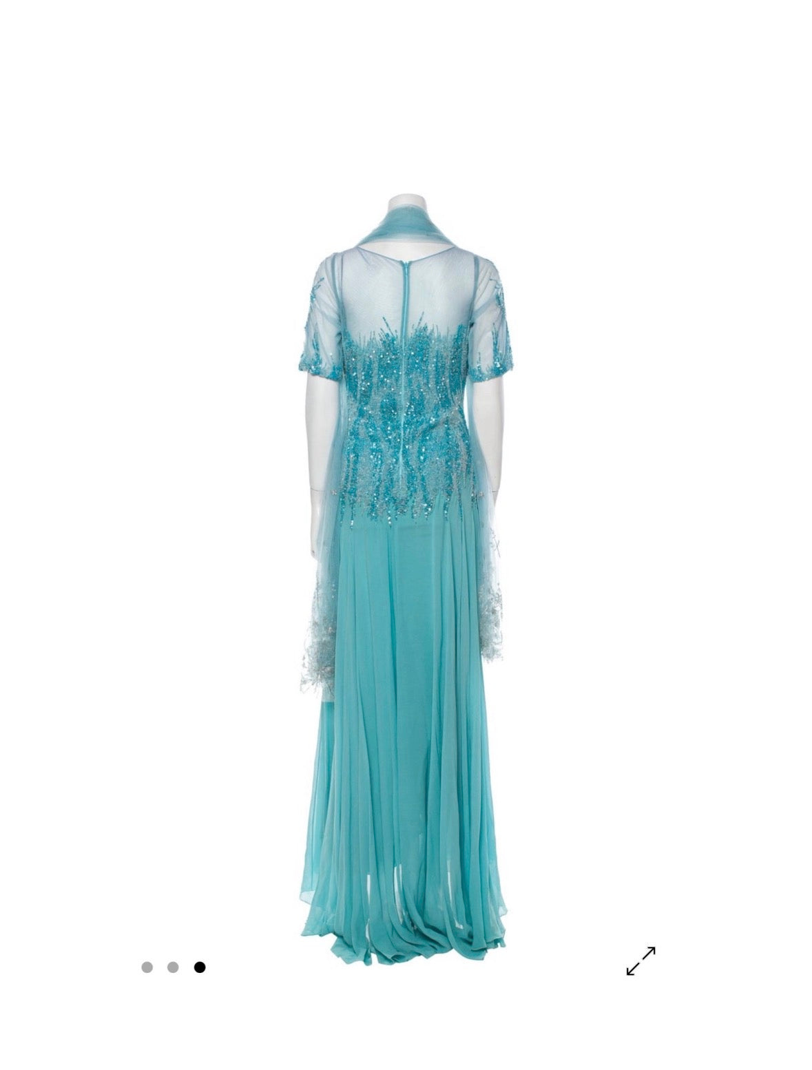 Tony Ward Turqoise Evening Gown and Scarf