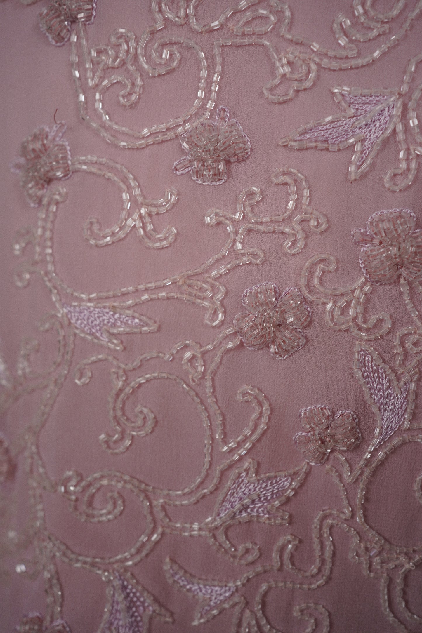 Alberta Ferretti Beaded Pink Dress and Cardigan Set (M-L)