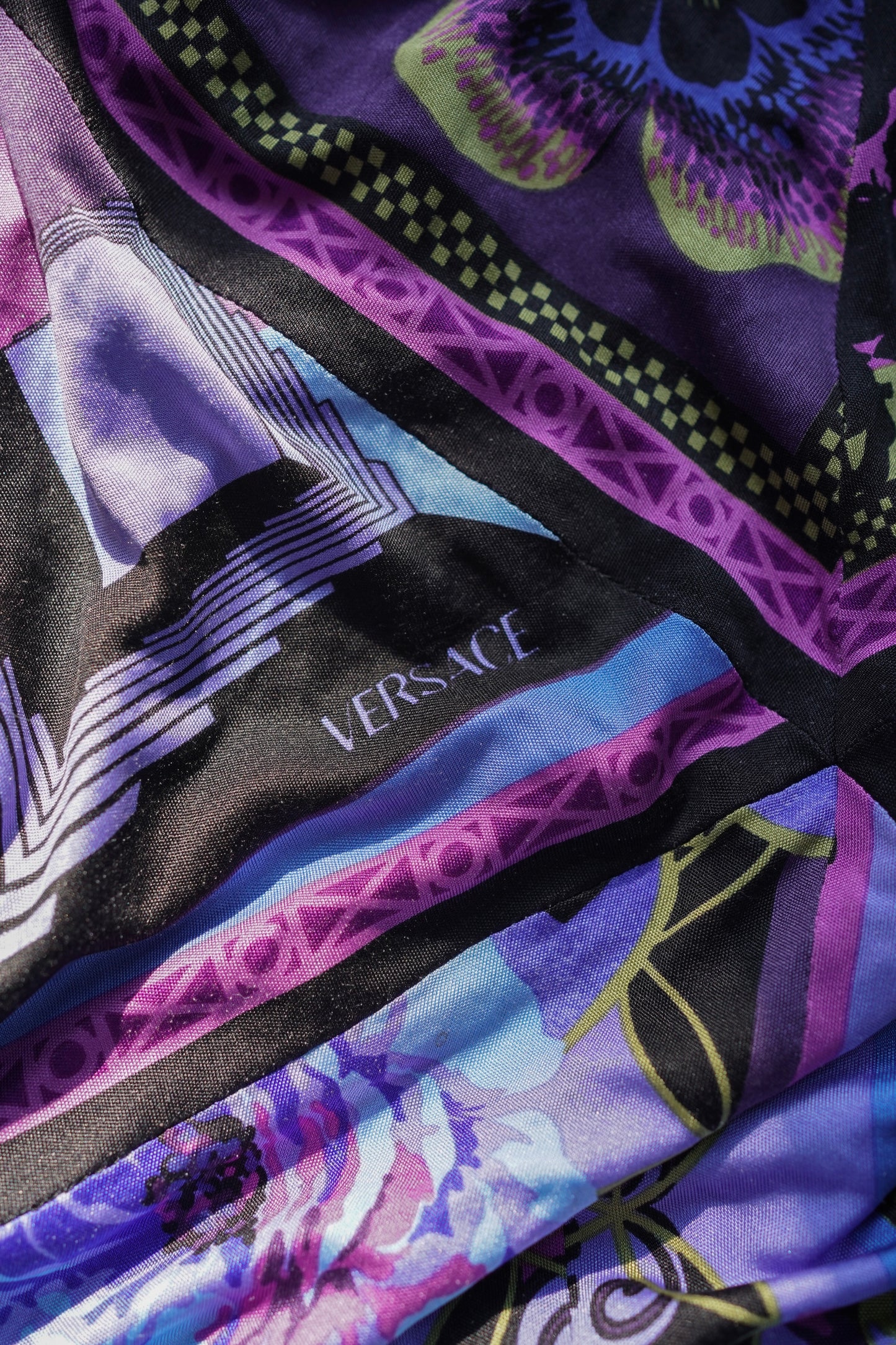 Silk Versace Purple Print Dress (M)
