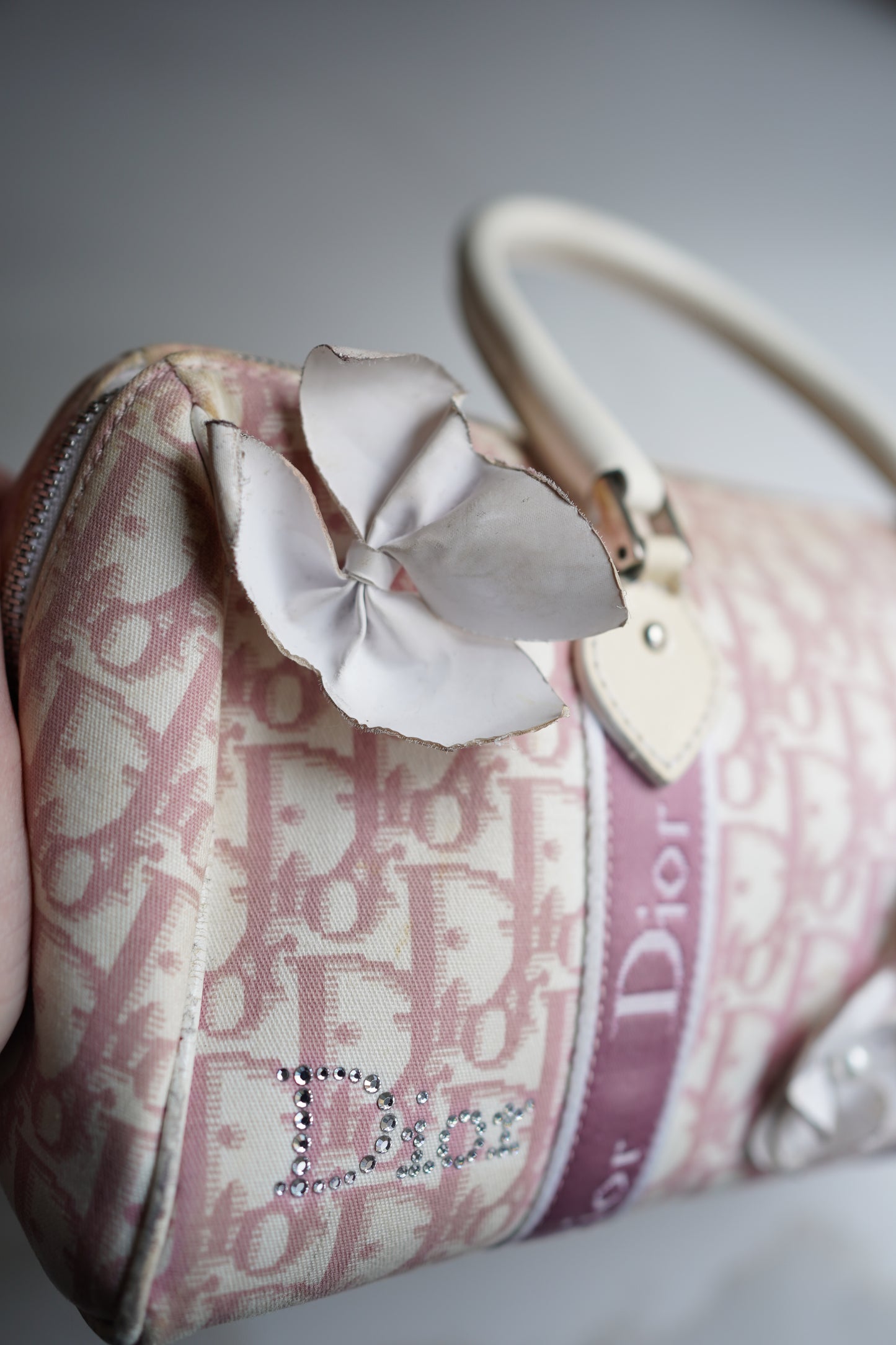 Vintage Pink Dior Trotter Boston Bag