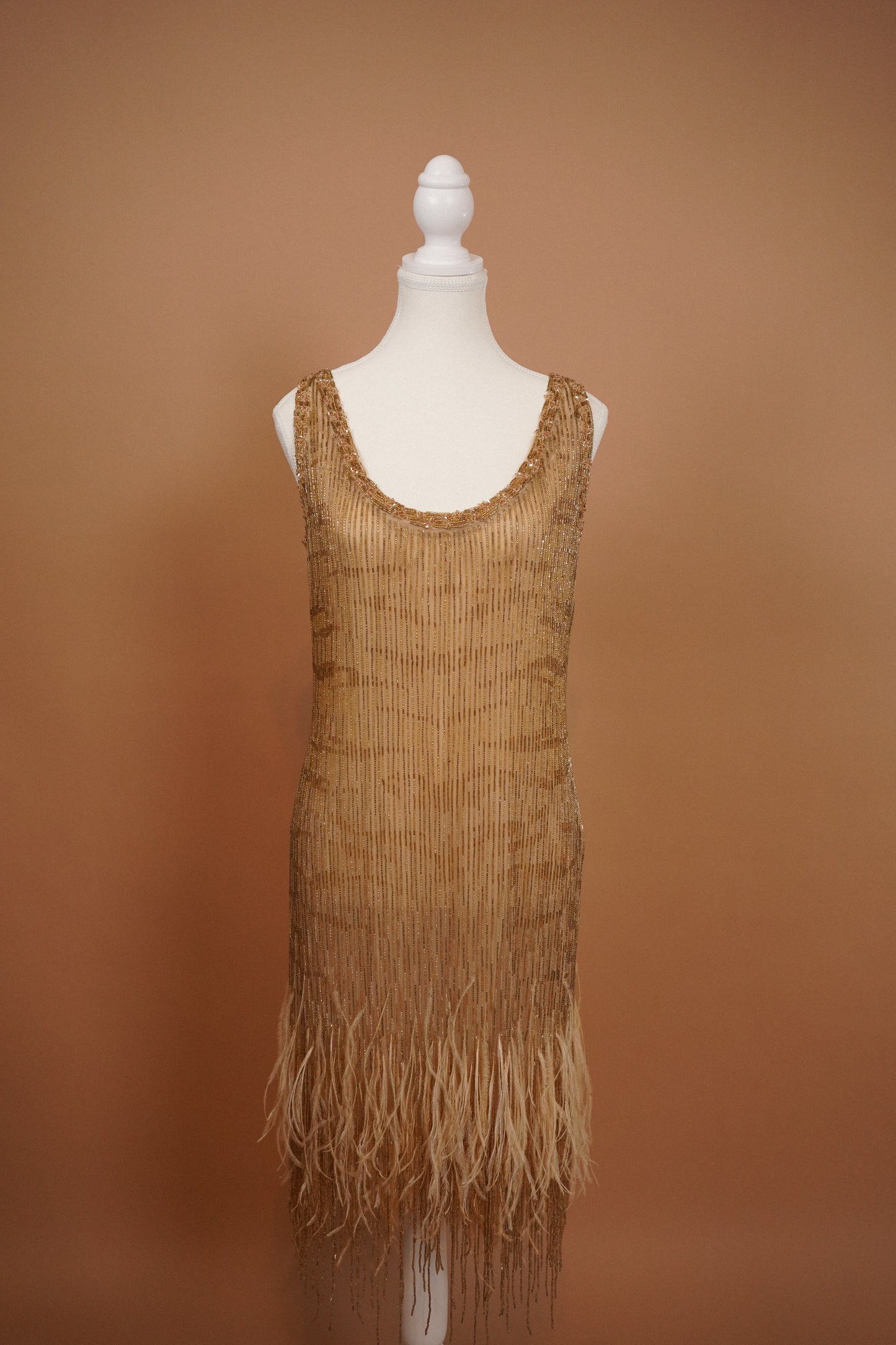 Roberto Cavalli Beaded Feather Dress (M-L)