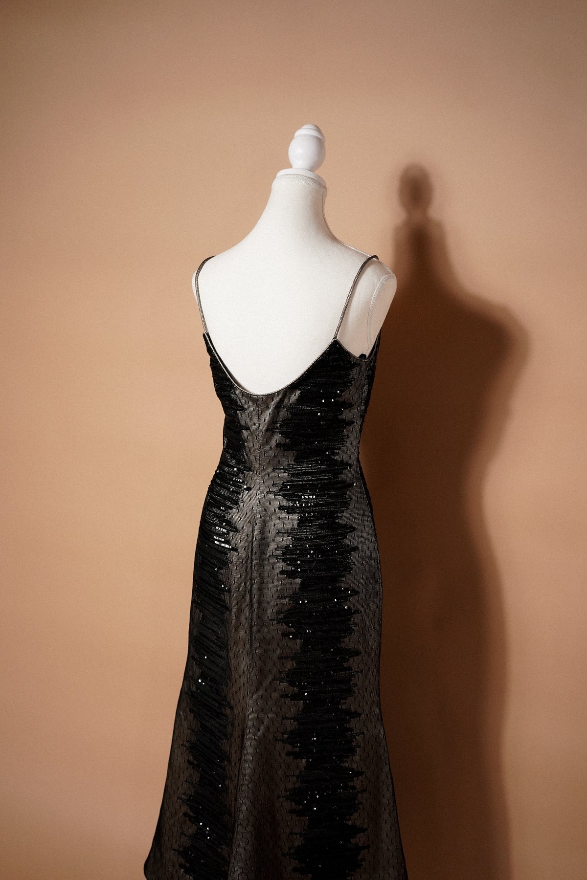 Giorgio Armani FW 1999 Runway Black Sequin Evening Gown — Back view of the gown
