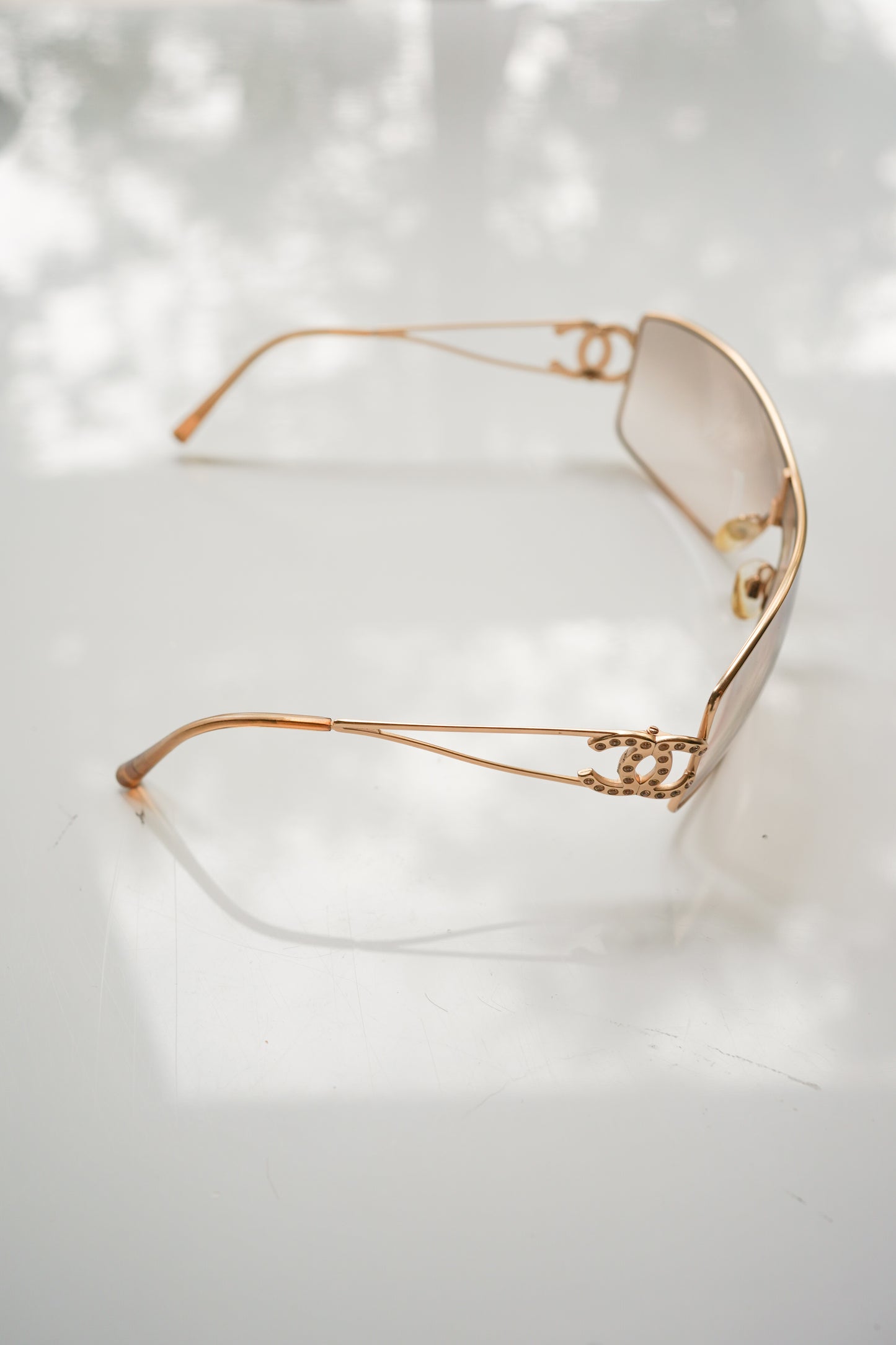 Chanel Gold CC Crystal Sunglasses