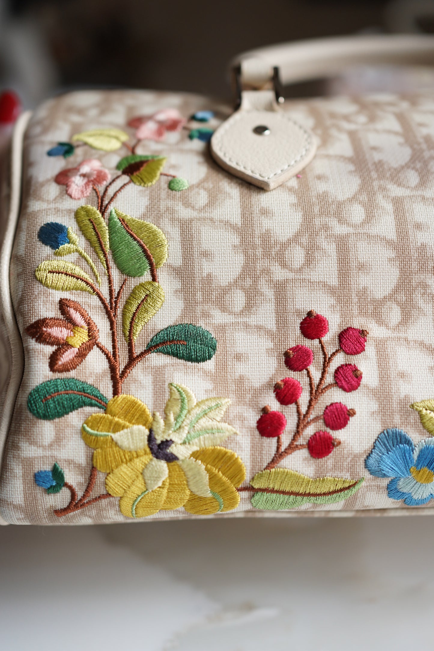 Vintage Dior Embroidered Boston Bag