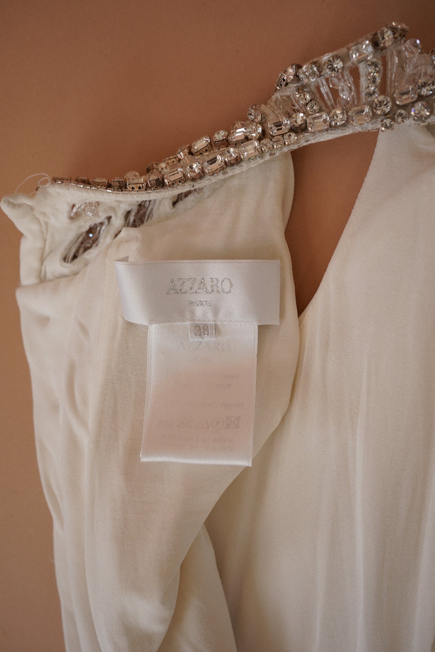 Azzaro White Crystal Gown (S-M)