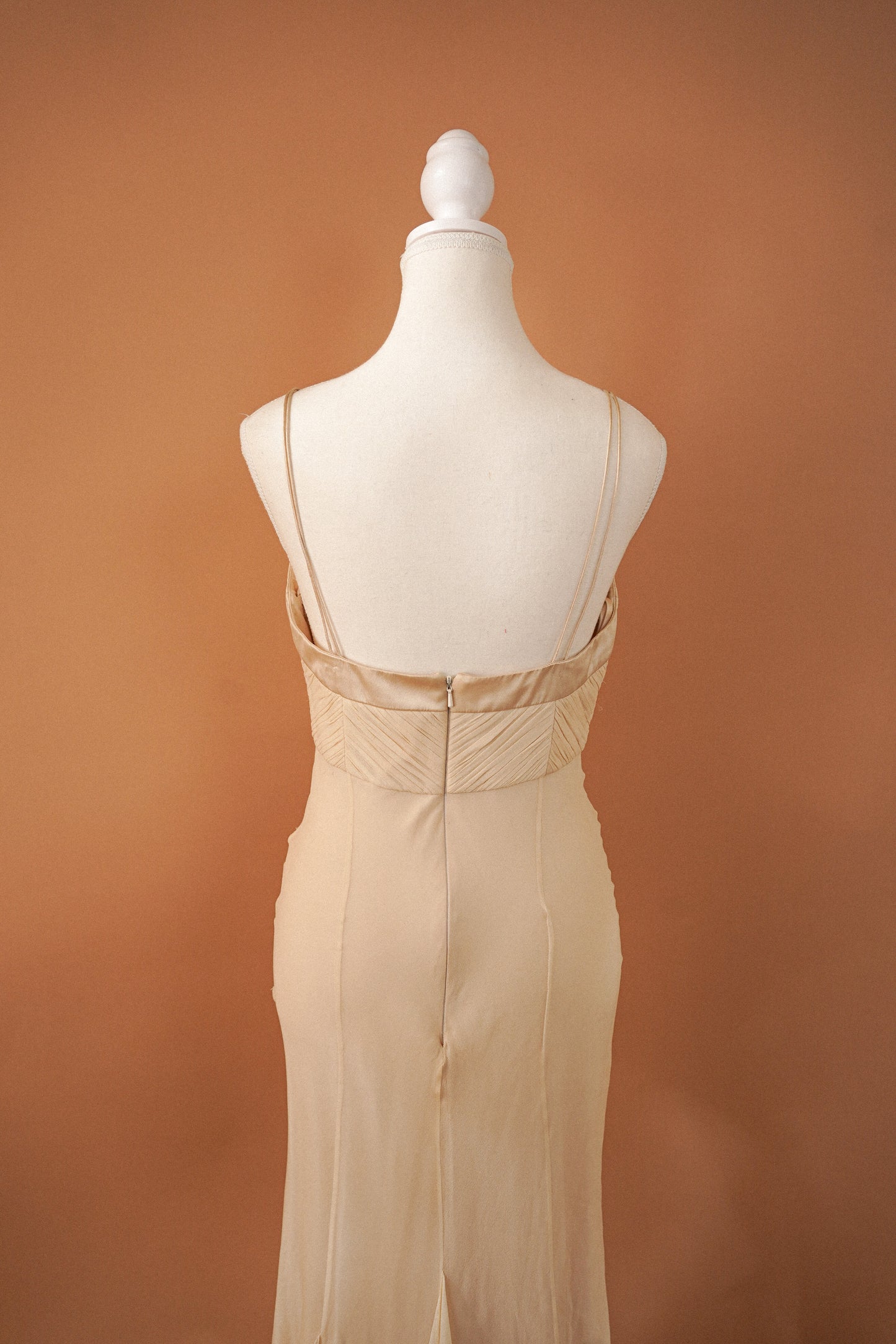 Badgley Mischka Silk Ivory Gown (M)