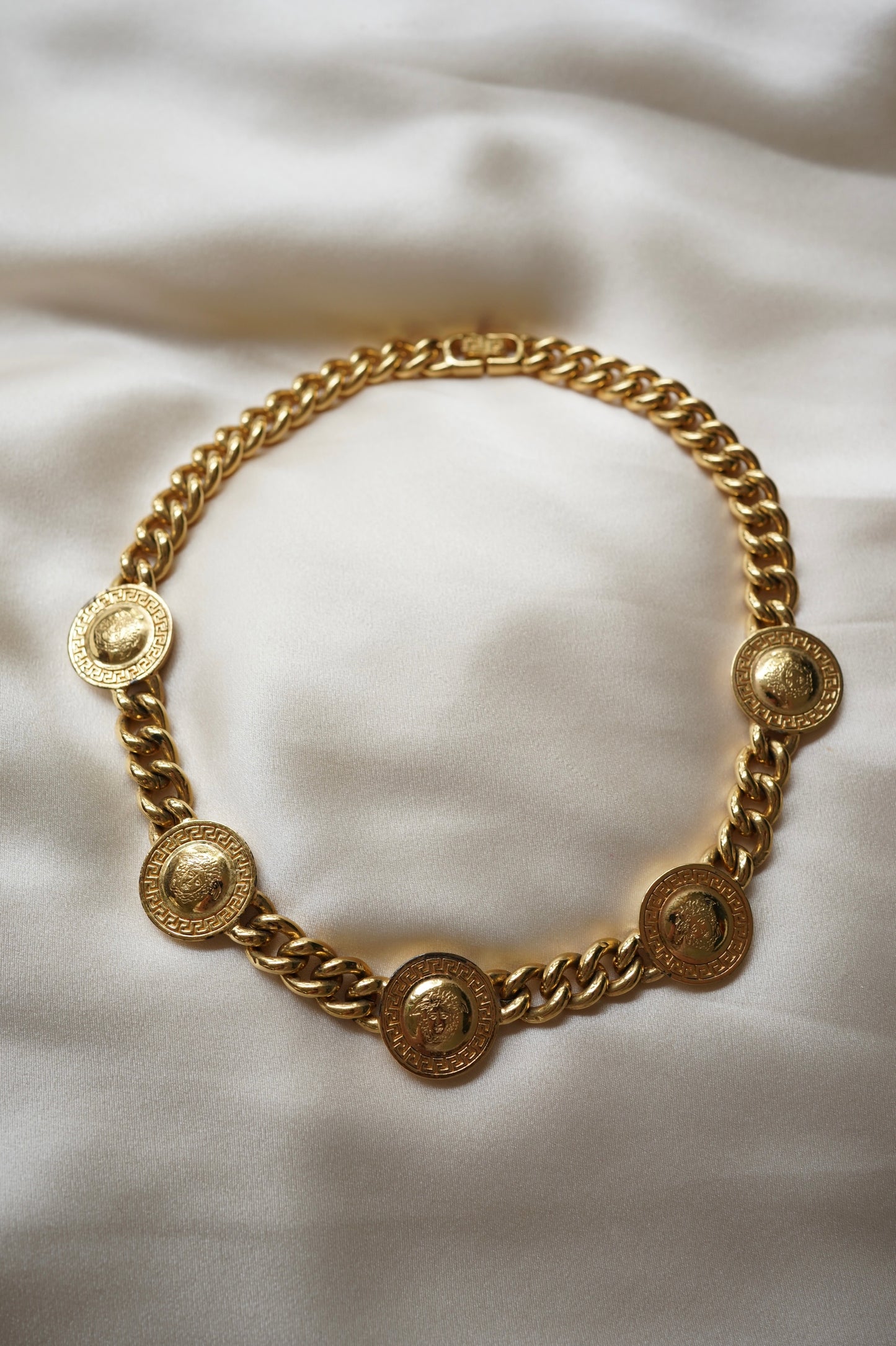Gianni Versace Gold Medusa Medallion Collar Necklace