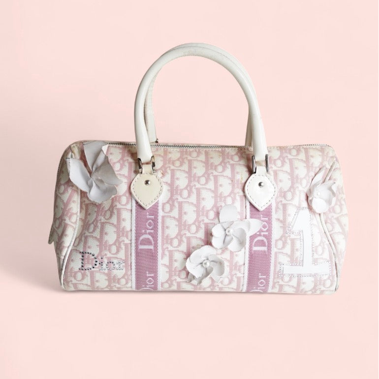Vintage Pink Dior Trotter Boston Bag
