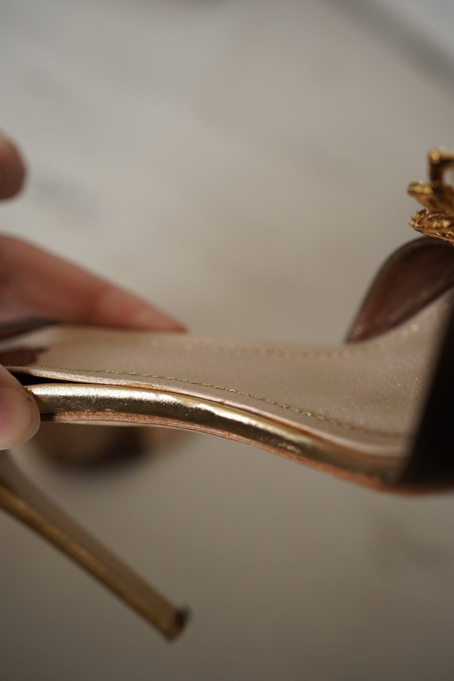 René Caovilla Crystal Embellished Flower Satin Ankle Strap Heels (38)