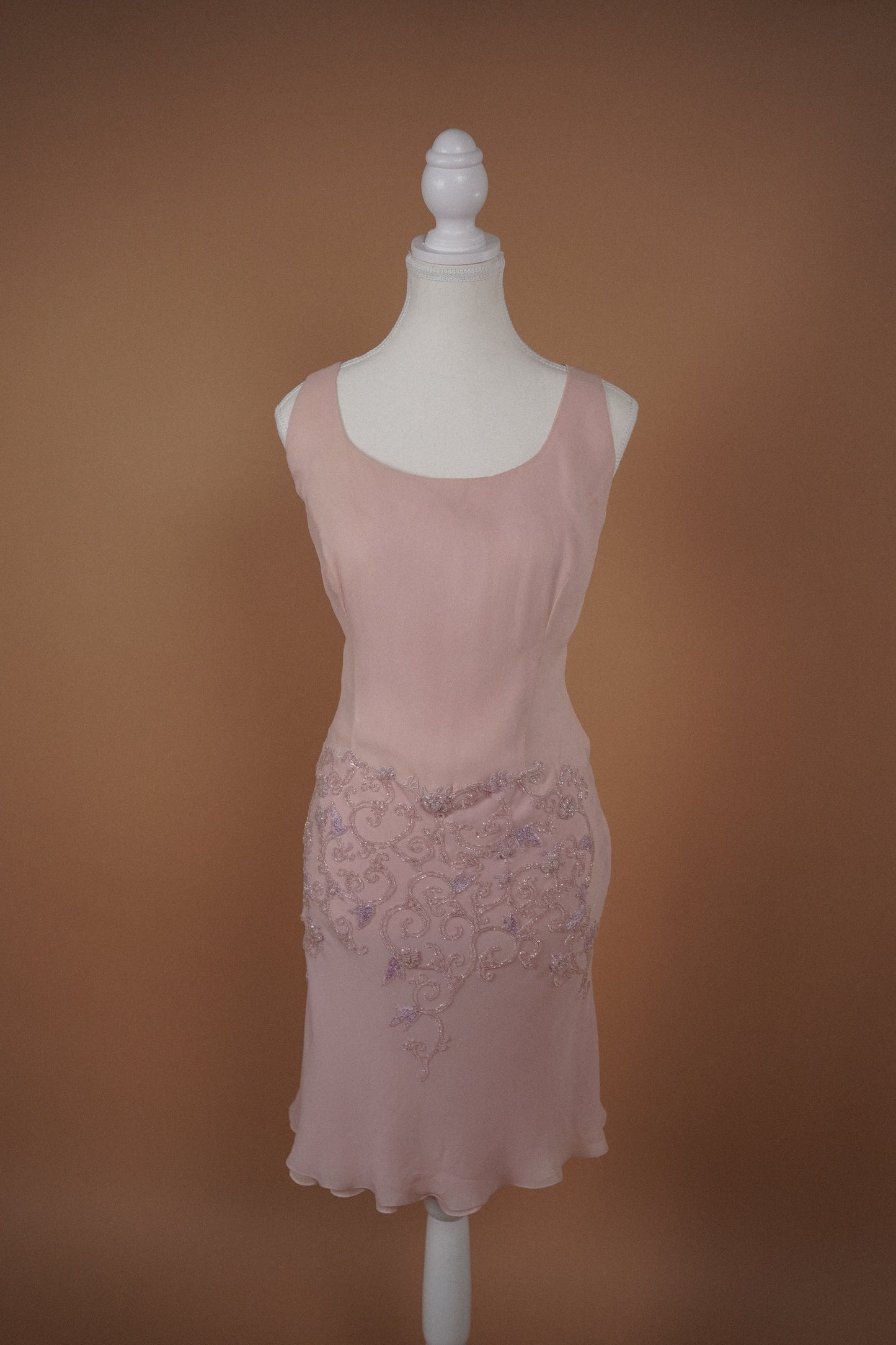 Alberta Ferretti Beaded Pink Dress and Cardigan Set (M-L)