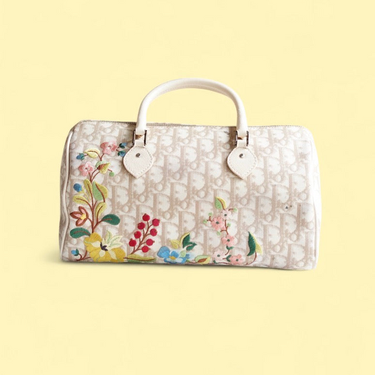 Vintage Dior Embroidered Boston Bag