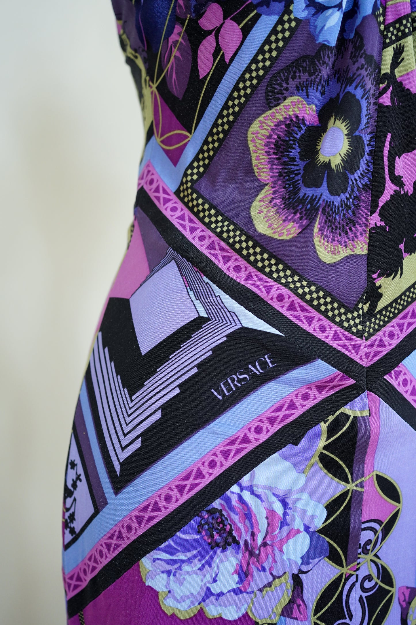 Silk Versace Purple Print Dress (M)