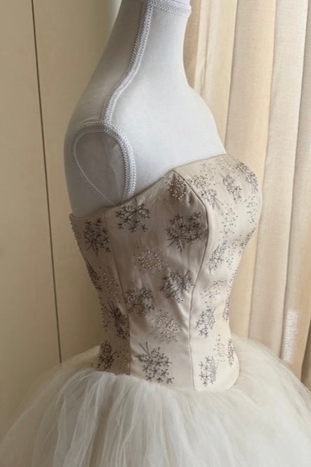 Monique Lhuillier Tulle Beaded Ball Gown