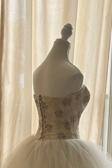 Monique Lhuillier Tulle Beaded Ball Gown