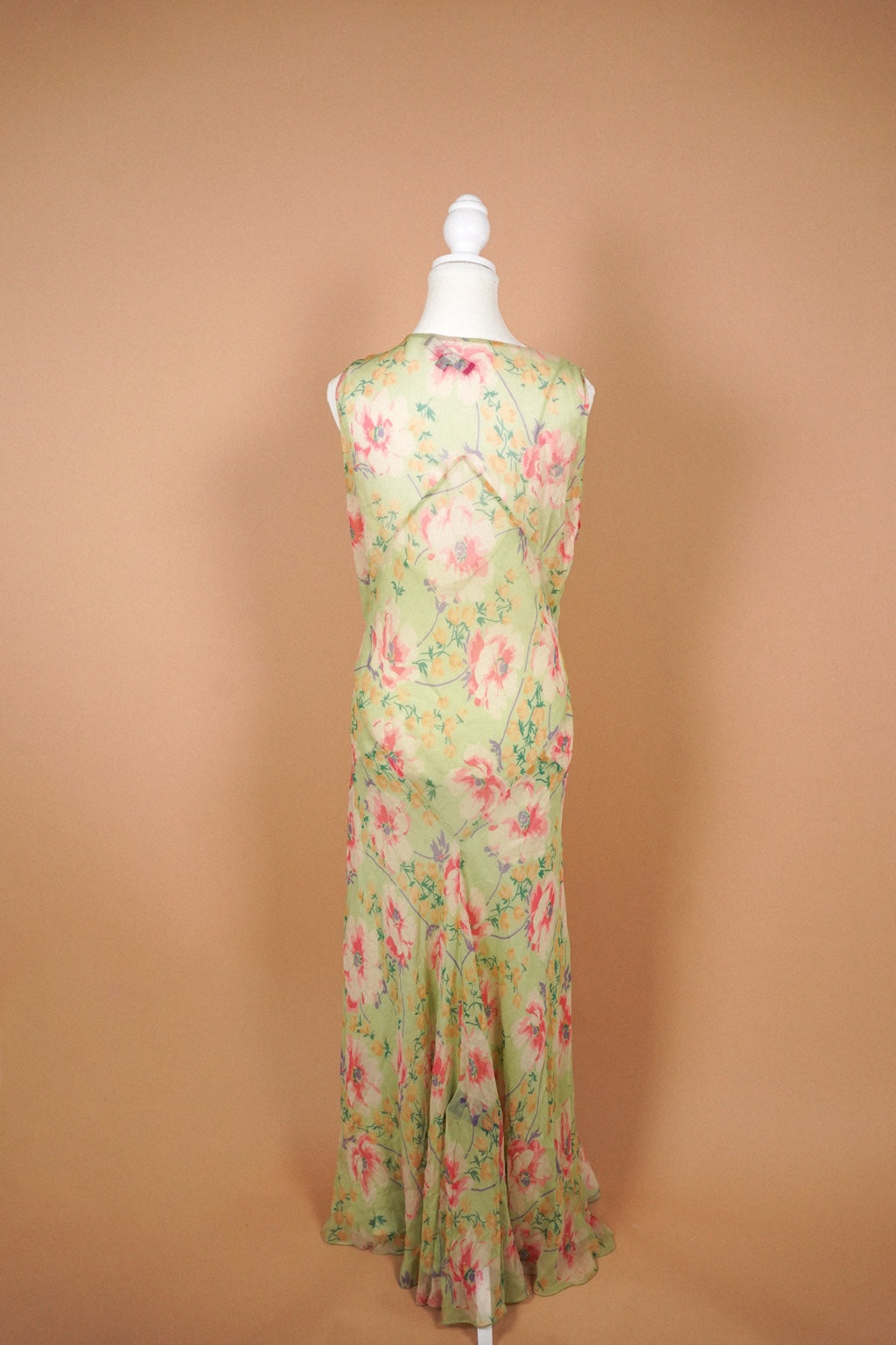 Ralph Lauren pastel floral dress, back view