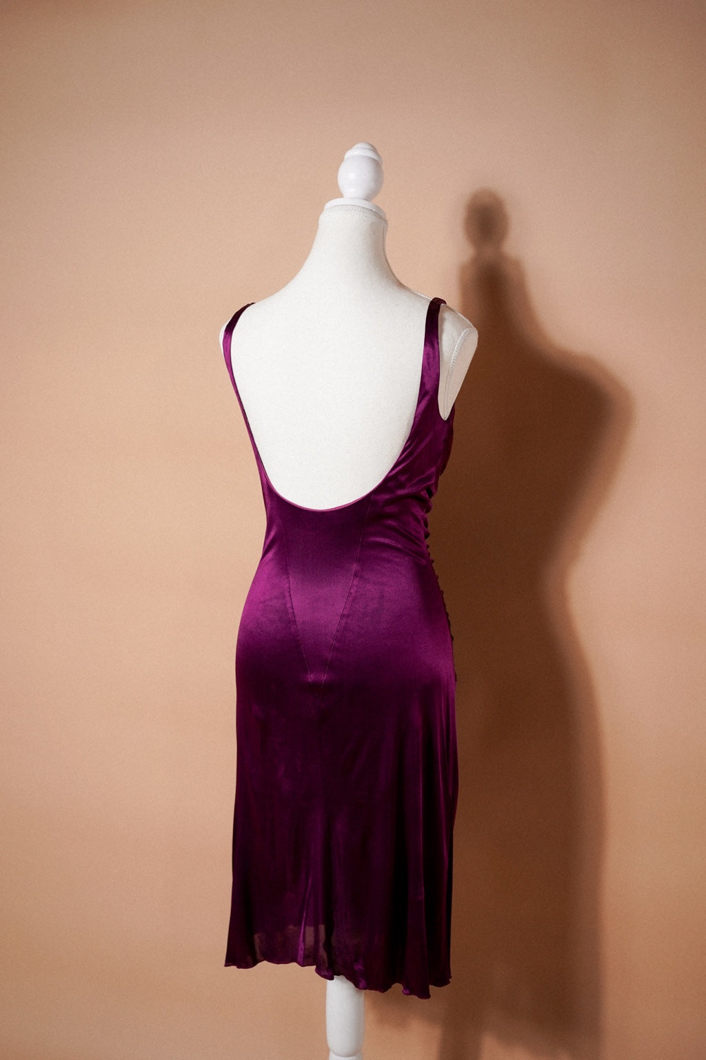 Versace FW 2006 plum pleated and ruched dress