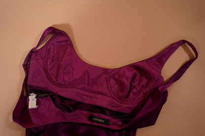Versace FW 2006 plum pleated and ruched dress